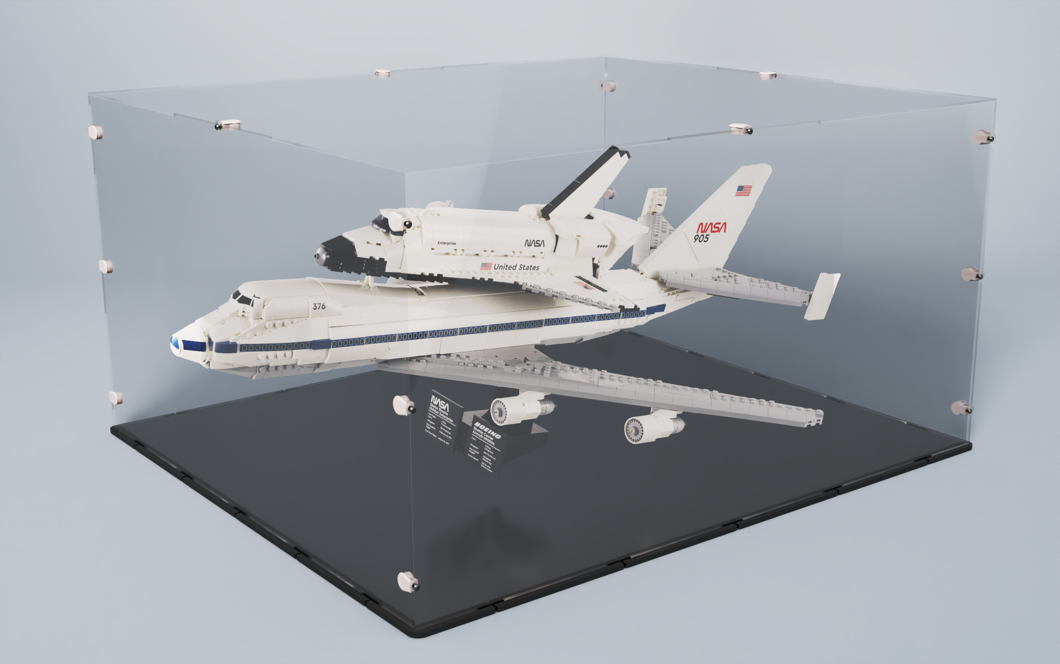 Acrylglas Vitrine für Ihr LEGO® Modell Spaceshuttel Transport-Jumbo 10360