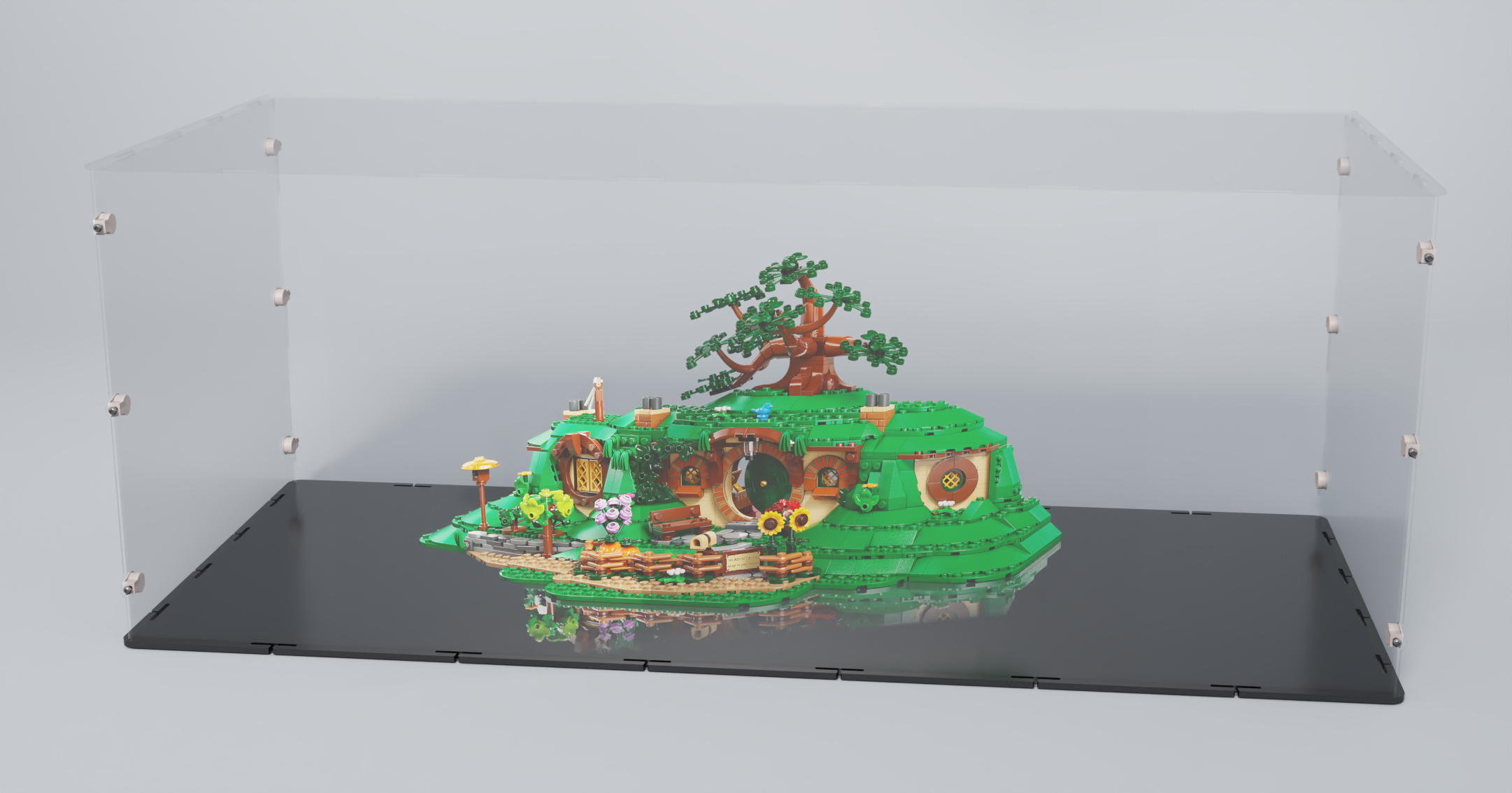 Acrylglas Vitrine für Ihr LEGO® Modell Herr der Ringe Das Auenland 10354