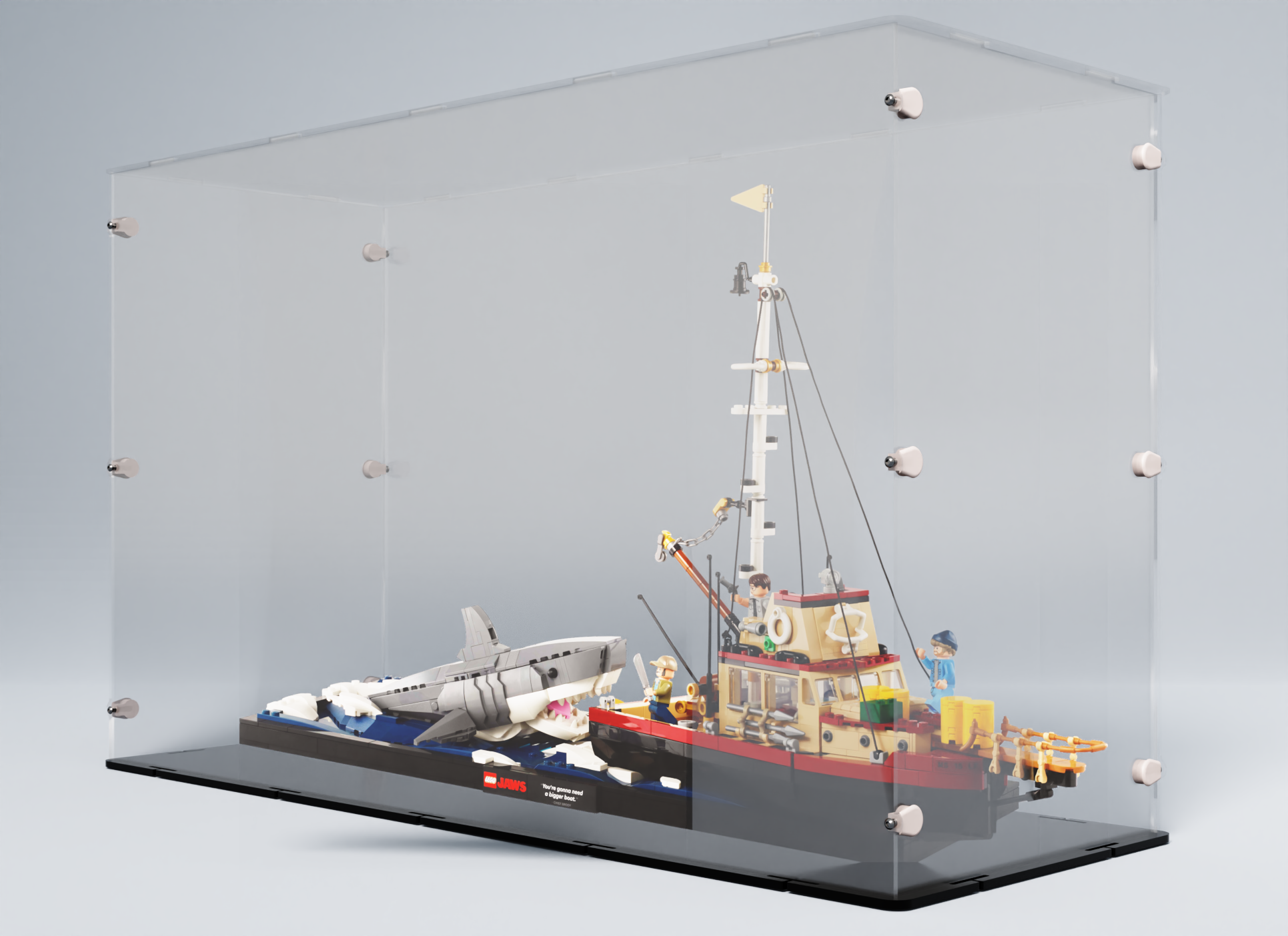 Acrylglas Vitrine Haube für Ihr LEGO® Modell Der weiße Hai 21350