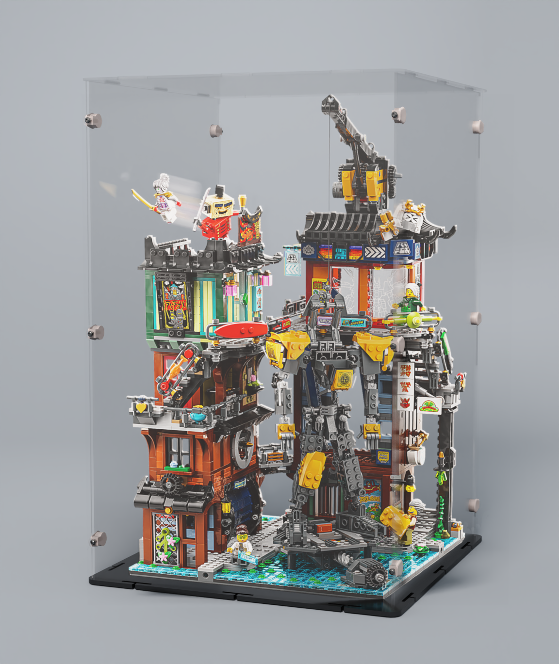 Acrylglas Vitrine für Ihr LEGO® Modell Ninjago City Werkstätten 71837