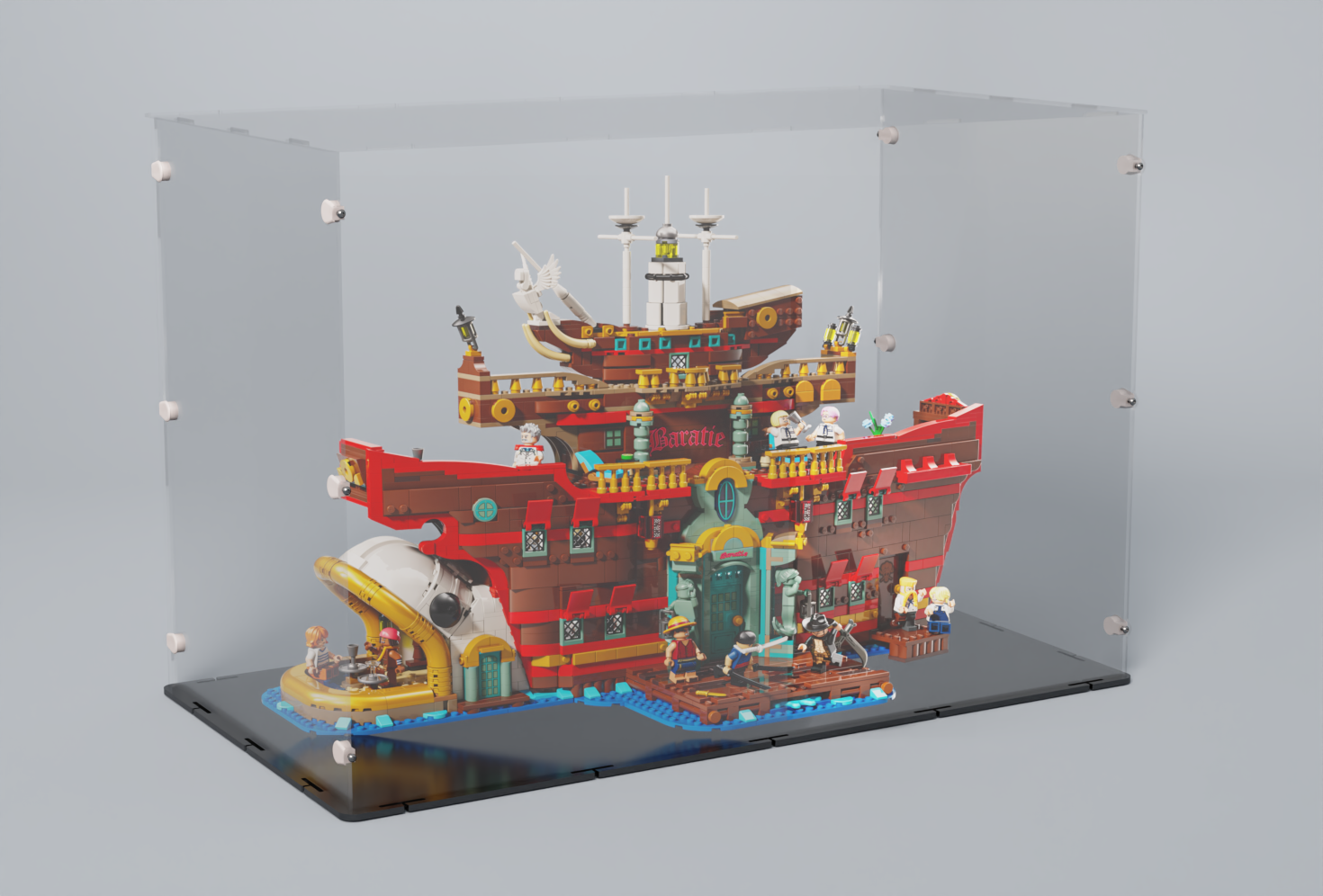 Acrylglas Vitrine für Ihr LEGO® Modell Baratie, das schwimmende Restaurant 75640