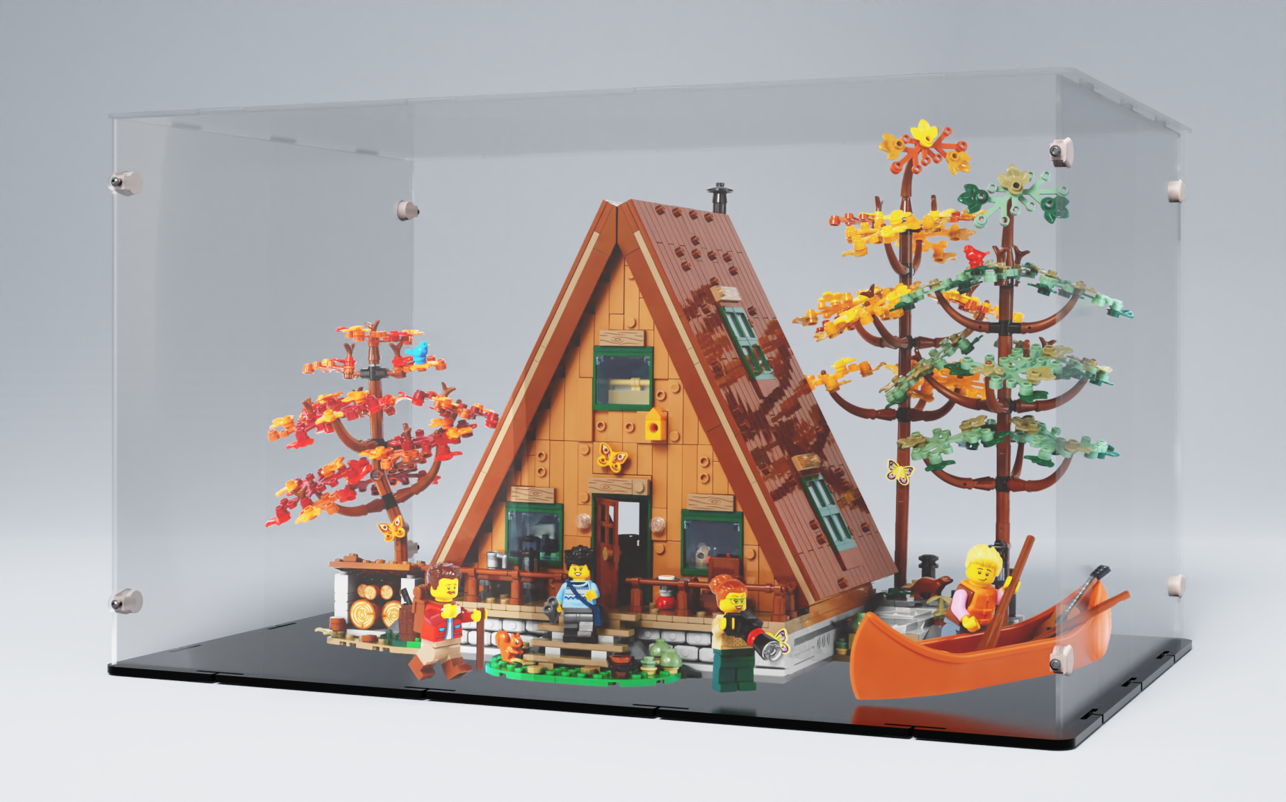 Acrylglas Vitrine  für Ihre LEGO Vitrine Finnhütte 21338